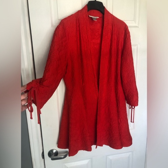 Beautiful Bright Red Joseph Ribkoff Jacket Cardigan - Picture 2 of 10
